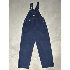 Vintage Revolt Denim Overalls SZ M 34x32 Blue Jean Bibs Work Pants Workwear